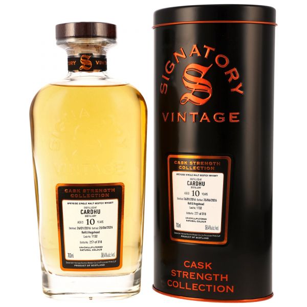 Cardhu 2016/2026 Refill Hogshead #1132 Signatory Vintage Cask Strength 58,4% vol.