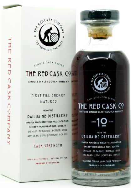 Dailuaine 10 Jahre 2012/20221st Fill Sherry Cask Red Cask Company 54,4% vol.