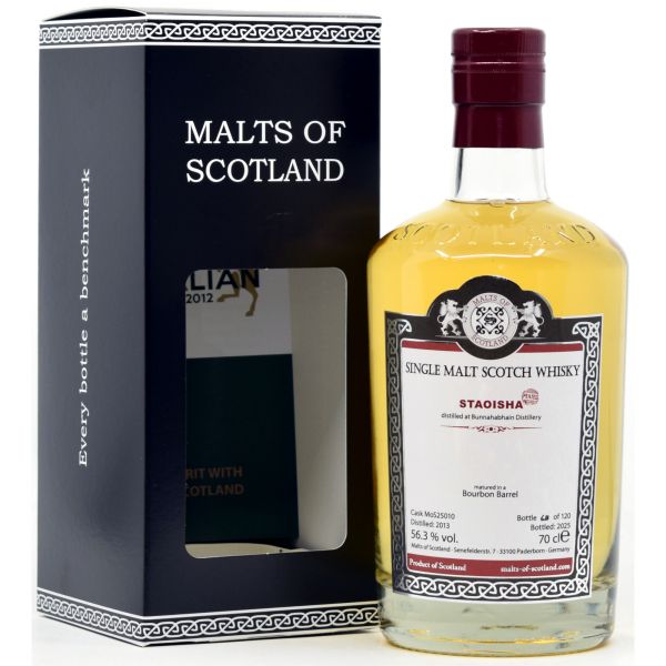 Staoisha (Bunnahabhain) 12 Jahre 2013/2025 Malts of Scotland 56,3% vol.