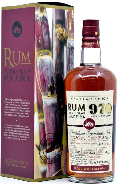Rum Agricole da Madeira 970 2015/2022 Rum Artesanal Single Cask #230 50,8% vol.