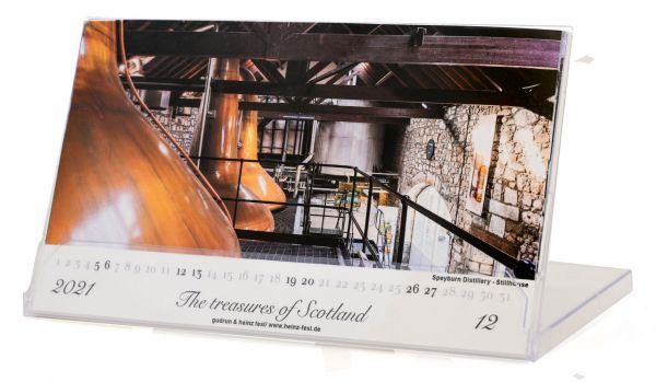 Tischkalender „The treasues of Scotland - 2021" in CD-Box