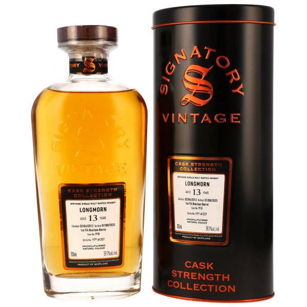 Longmorn 13 Jahre 2012/2025 1st Fill Bourbon Signatory Cask Strength #910 59,1% vol.