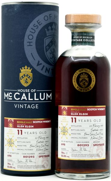 Glen Elgin 11 Jahre 2011/2022 Oloroso Sherry Cask House of McCallum 53,5% vol.