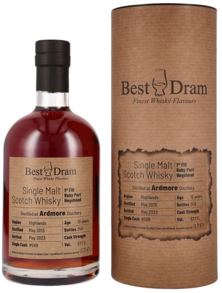 Ardmore 10 Jahre 2013/2023 1st Fill Ruby Port Cask Best Dram 57,1% vol.