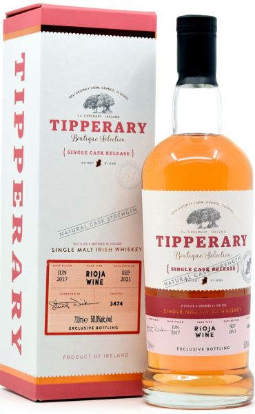 Tipperary 2017/2021 Homegrown Barley Rioja Single Cask #3474 50% vol.