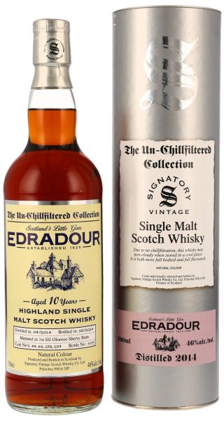 Edradour 10 Jahre 2014/2024 Signatory Vintage Un-Chillfiltered Collection 46% vol.