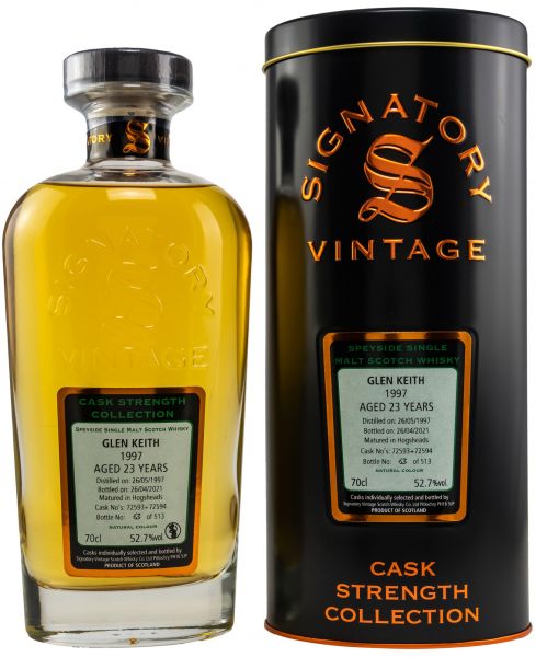 Glen Keith 23 Jahre 1997/2021 Signatory Vintage Cask Strength Collection 52,7% vol.