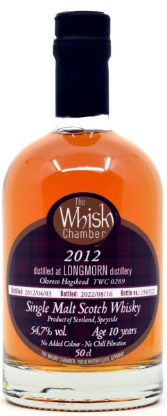 Longmorn 10 Jahre 2012/2022 Oloroso Sherry Cask The Whisky Chamber 54,7% vol.