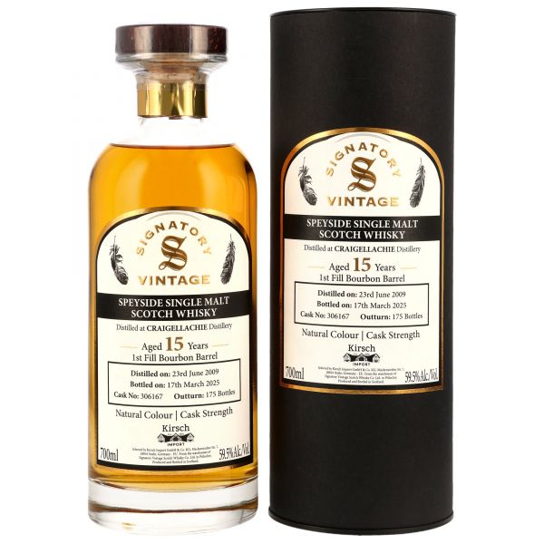 Craigellachie 2009/2025 1st Fill Bourbon Barrel #306167 Signatory Vintage for germany 59,5% vol.