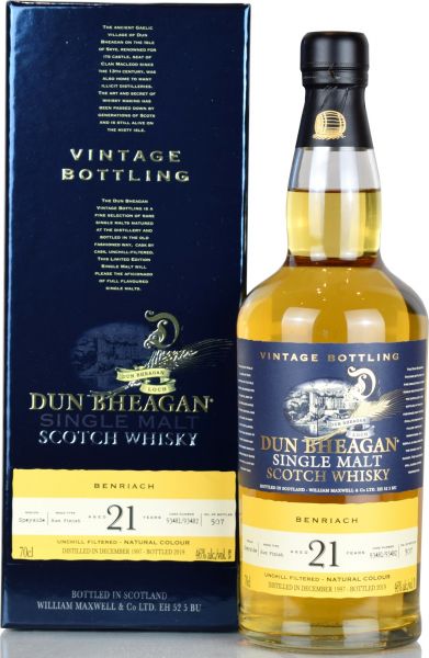 Benriach 21 Jahre 1998/2019 Rum Cask Finish Dun Bheagan 46% vol.