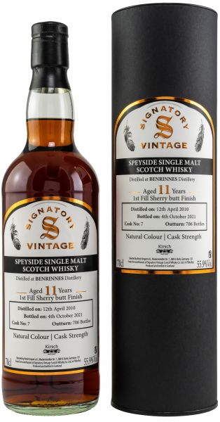 Benrinnes 2010/2021 Sherry Cask Signatory Vintage Cask Strength for Germany 55,9% vol.