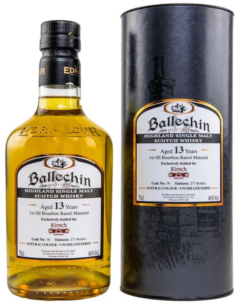 Ballechin 13 Jahre 1st Fill Bourbon exclusive für germany 46% vol.