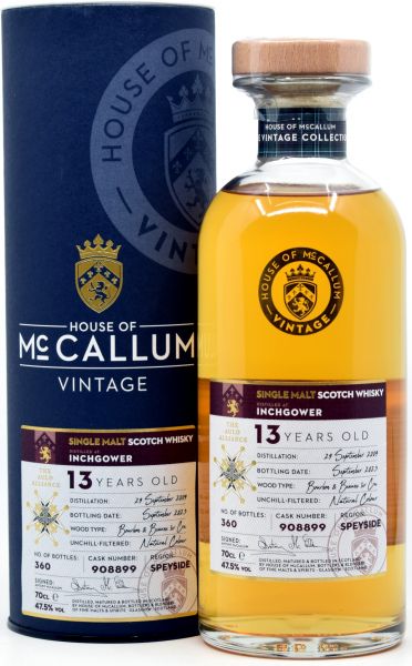 Inchgower 13 Jahre 2009/2023 Beaune 1er Cru Cask House of McCallum 47,5% vol.