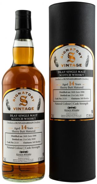 Bunnahabhain 2006/2020 Sherry Cask Signatory Vintage Cask Strength for Germany 57,8% vol.