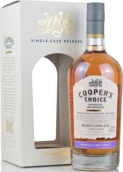 Secret Lowland "Spring Blossom" 2021 Marsala Cask Finish Cooper's Choice 57% vol.