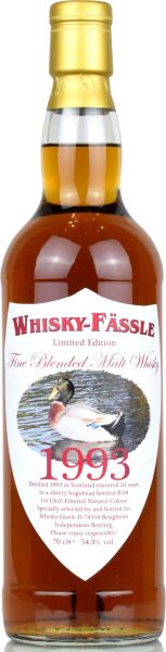 Fine Blended Malt 24 Jahre 1993/2018 Sherry Cask Whisky-Fässle Duck-Label 54,3% vol.