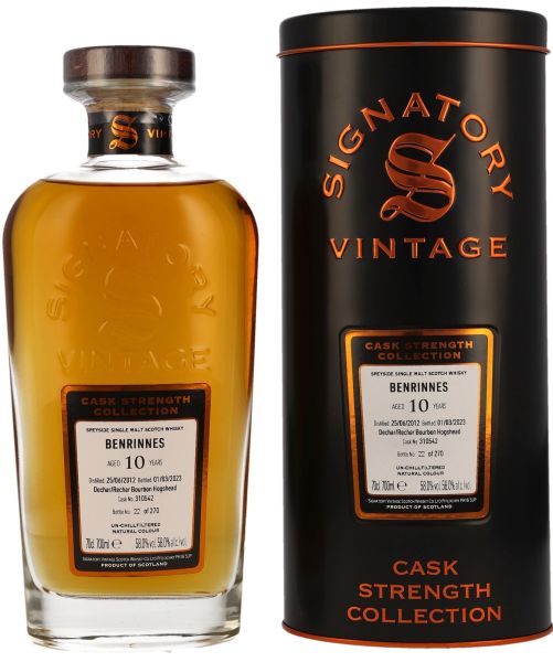 Benrinnes 10 Jahre 2012/2023 Signatory Cask Strength Collection #310542 58% vol.