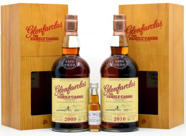 Glenfarclas Family Cask Set - 2010/2025 #531, 2009/2025 #1118 + gratis Sample 1990/2021 #5123