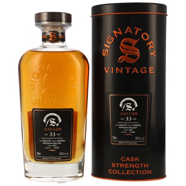 Glen Elgin 33 Jahre 1991/2024 Sherry Symingtons Choice Signatory Cask Strength #4072 58,7% vol.