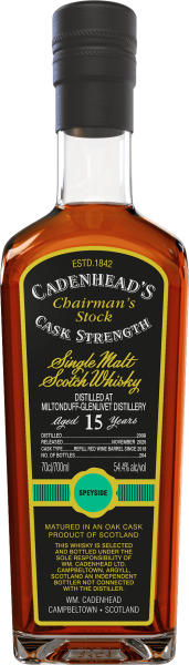Miltonduff 15 Jahre 2009/2025 Redwine Cask Cadenhead Chairman&#039;s Stock 54,4% vol.