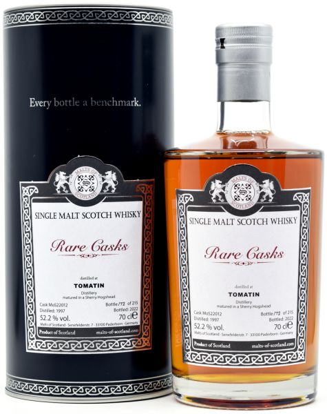 Tomatin 25 Jahre 1997/2022 Sherry Cask Malts of Scotland Rare Cask Range 52,5% vol.
