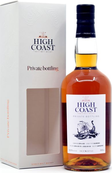 High Coast 2014/2022 Oloroso Sherry Cask Private Bottling for deinwhisky.de 52,1% vol.