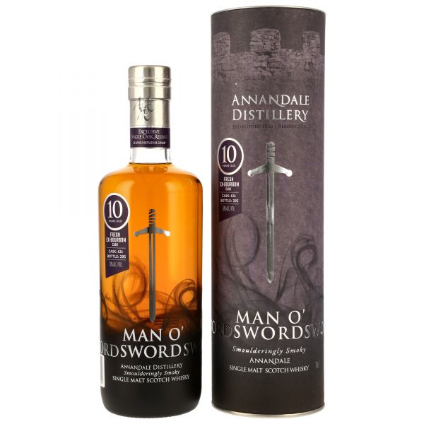 Annandale 10 Jahre Man O' Sword Fresh Bourbon Single Cask #626 for germany 58% vol.