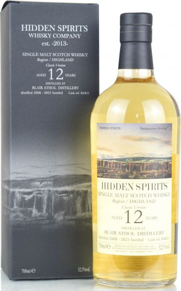 Blair Athol 12 Jahre 2008/2021 Hidden Spirits 52,1% vol.