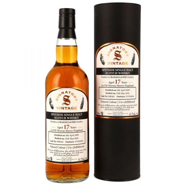 Craigellachie 17 Jahre 2009/2026 Oloroso Sherry Signatory Vintage #900262 61,7% vol.