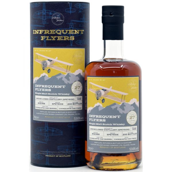 Undisclosed Speyside 27 Jahre 1998/2026 Alistair Walker Infrequent Flyers 53,6% vol.