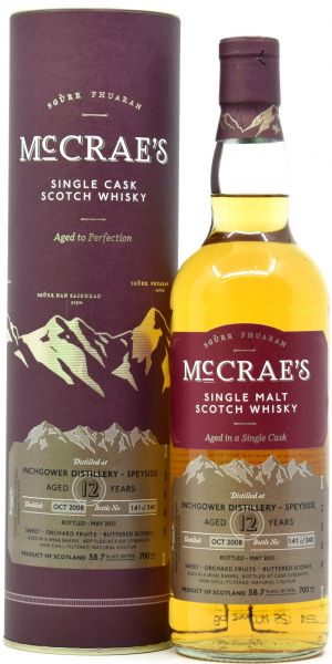 Inchgower 12 Jahre 2008/2021 Wine Cask McCrae&#039;s 58,7% vol.