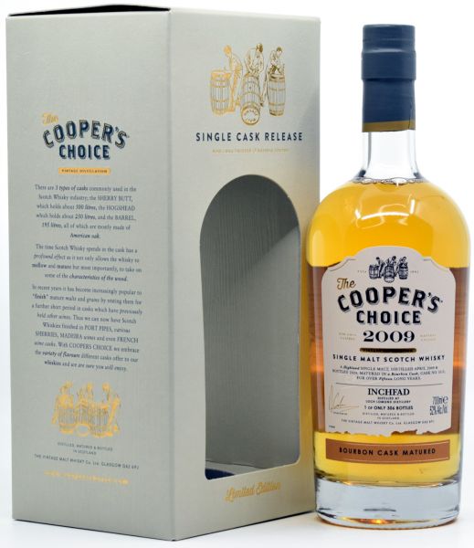 Inchfad 2009/2024 Bourbon Cask Cooper's Choice 52% vol.