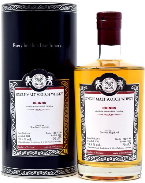Rhinns (peated Bruichladdich) 2011/2021 Malts of Scotland 58,5% vol.