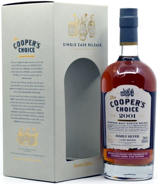Cooper’s Choice Family Silver 23 Jahre 2001/2025 Oloroso Sherry for deinwhisky.de 43% vol.