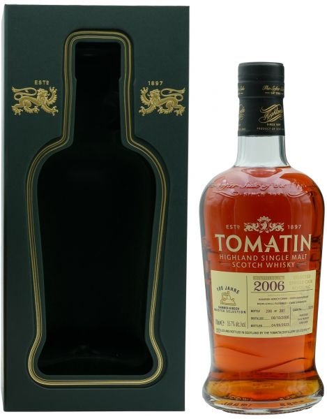 Tomatin 2006/2023 French Oak Single Cask #33298 for 100th Anniversary Kammer Kirsch 55,7% vol.