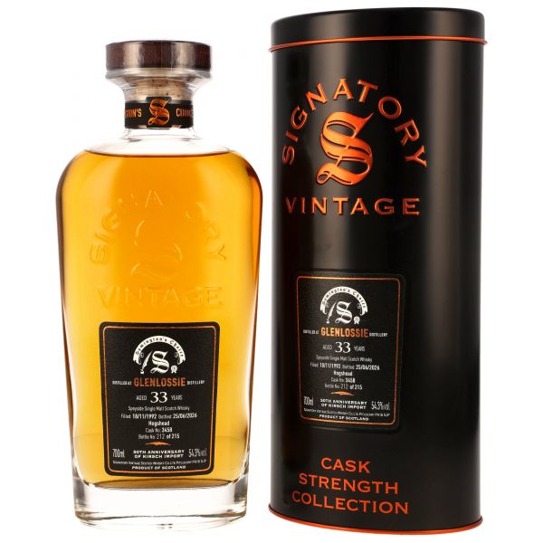 Glenlossie 33 Jahre 1992/2026 Signatory Symingtons Choice 50th Anniversary Kirsch 54,3% vol.