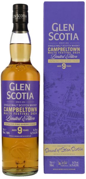 Glen Scotia 9 Jahre Fino Sherry Cask Campbeltown Malts Festival 2024 56,2% vol.