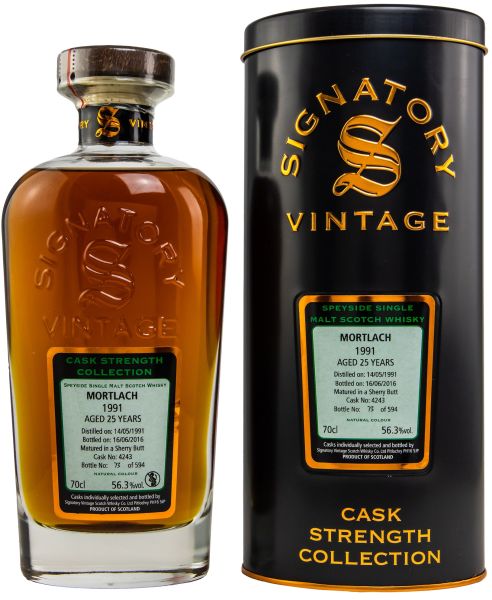Mortlach 25 Jahre 1991/2016 Sherry Cask Signatory Vintage Cask Strength Collection 56,3% vol.