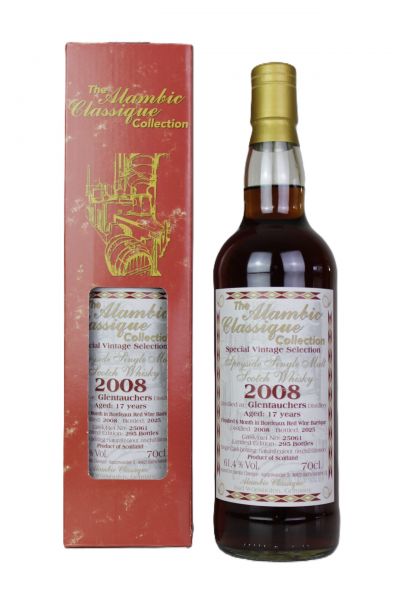 Glentauchers 17 Jahre 2008/2025 Bordeaux Redwine Cask Alambic Classique 61,4% vol.