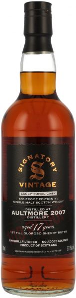 Aultmore 2007 Oloroso Sherry Signatory Vintage 100 Proof Exceptional Cask Edition #1 57,1% vol.