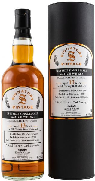 Glenlivet 2006/2020 Sherry Cask Signatory Vintage Cask Strength for Germany 63,6% vol.