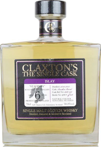 Bunnahabhain Staoisha 6 Jahre 2013/2020 Claxton's 58,2% vol.