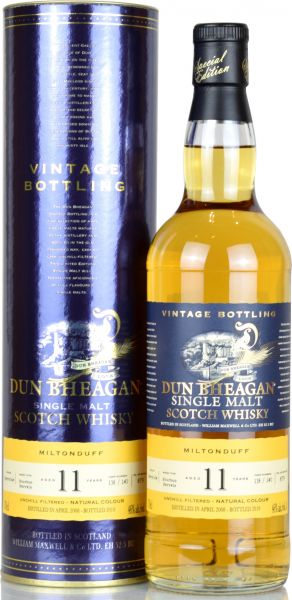 Miltonduff 11 Jahre 2008/2019 Dun Bheagan 46% vol.