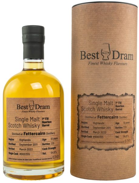 Fettercairn 10 Jahre 2011/2022 1st Fill Bourbon Cask Best Dram 54,6% vol.