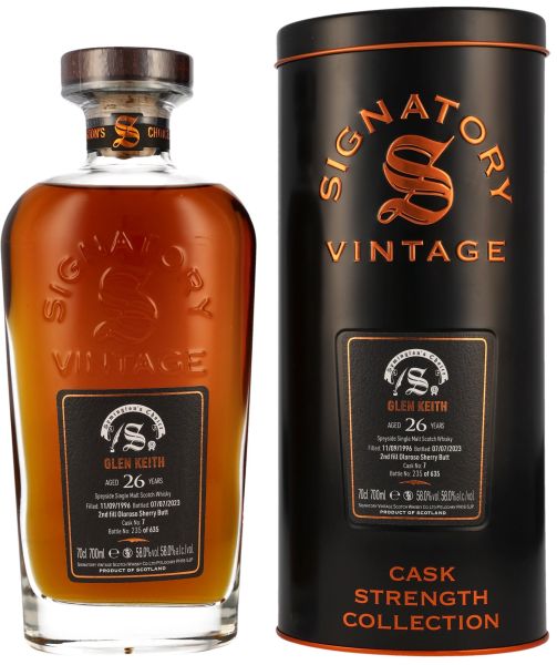 Glen Keith 26 Jahre 1996/2023 Symingtons Choice Signatory Cask Strength Collection 58% vol.