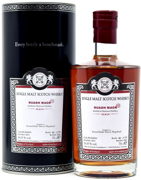 Ruadh Maor (Glenturret) 11 Jahre 2011/2022 Amontilado Sherry Cask Malts of Scotland 54,8% vol.