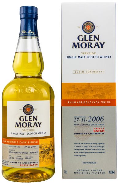 Glen Moray 15 Jahre 2016/2022 Rhum Agricole Cask - Curiosity Range 46,3% vol.