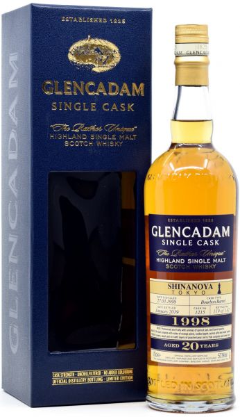 Glencadam 20 Jahre 1998/2019 #1215 exclusive for Shinanoya 57,1% vol. (ohne OVP)