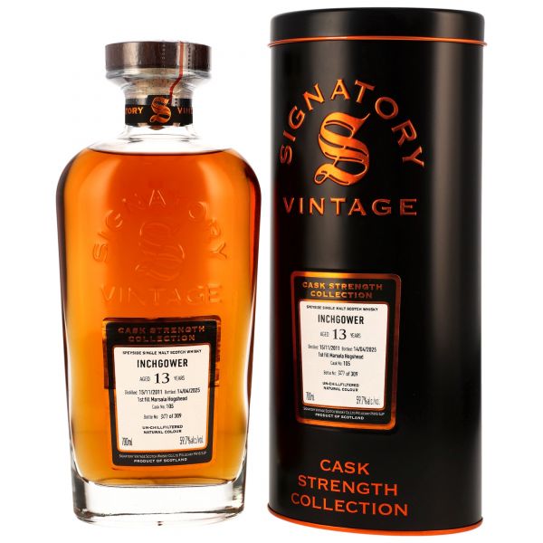 Inchgower 13 Jahre 2011/2025 1st Fill Marsala Cask Signatory Cask Strength #105 59,7% vol.