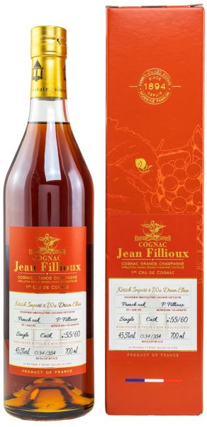 Jean Fillioux Lot 55/60 Grand Champagne Single Estate Single Cask for WDC & Kirsch 45,5% vol.